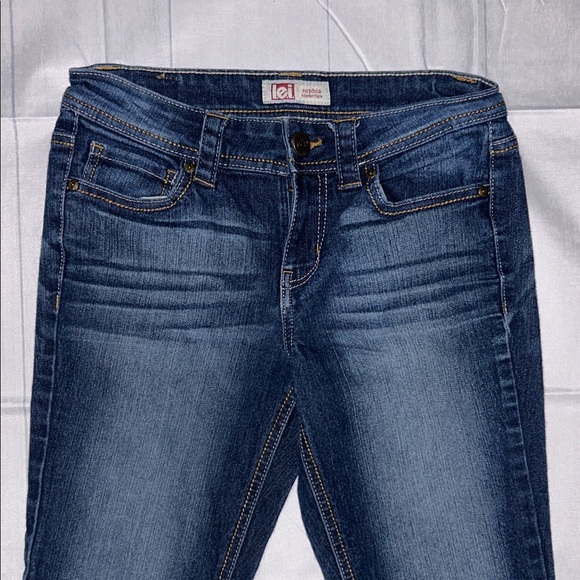 LEI Sophia hipster flare Dark Blue Women's Boot Cut Jeans - Picture 3 of 9